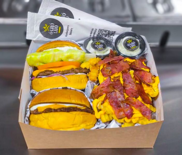 The Box 2 Smash (1 Clássico + 1 Salada) + Batata cheddar e bacon