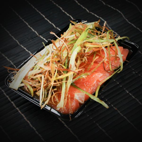 Sashimi Salmão Trufado c/ alho poró - 5 pçs