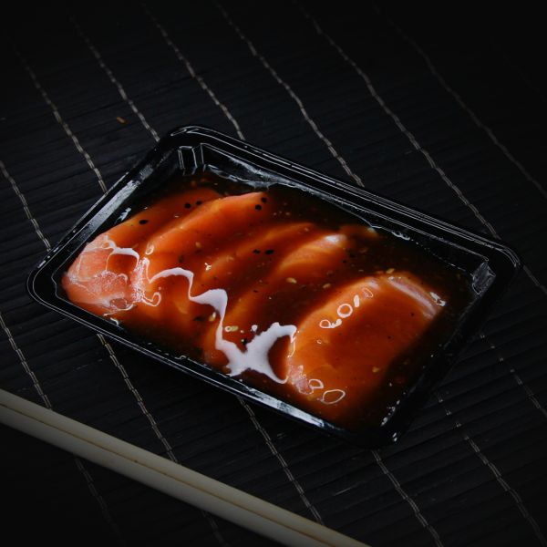 Sashimi Salmão com Molho de Ostra - 5 pçs