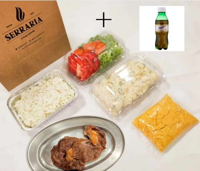 Entrecot O Saboroso (Família 800g) + Cortesia A Sua Escolha + Acompanhamento