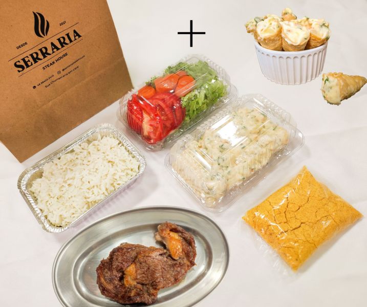 Entrecot Saboroso - Casal (400g) Preparado na Brasa + Cortesia A Sua Escolha + Acompanhamento