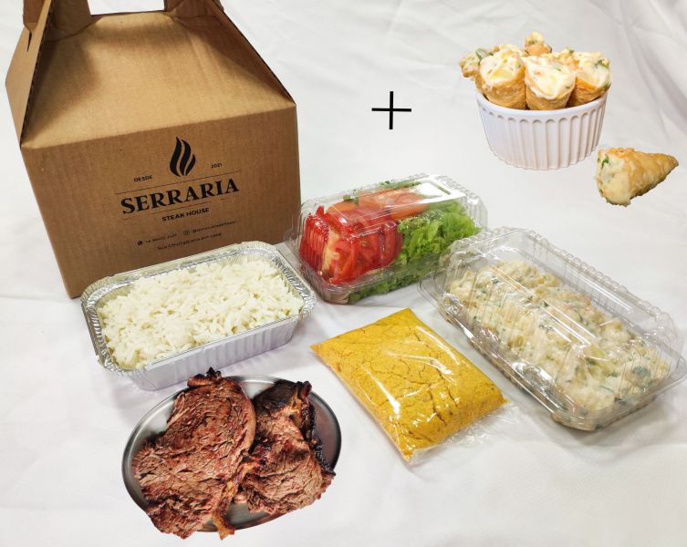 Deliciosa Alcatra Família 800g + Cortesia A Sua Escolha + Acompanhamento