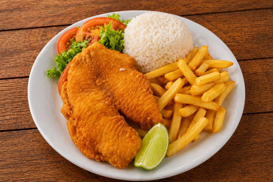 Filé de pescada empanado