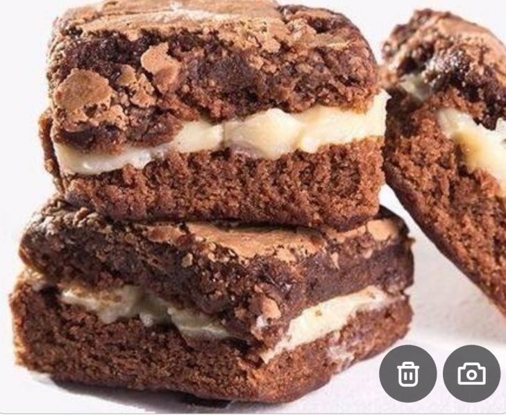 Brownie recheado de brigadeiro branco