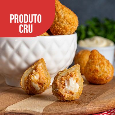 Mini Coxinha Frango CRU c/Cream Cheese e Requeijão Premium