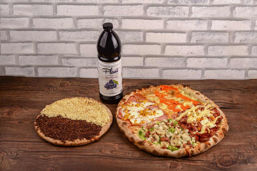 COMBO PIZZA SABORES ESPECIAIS (12 fatias) + Borda + Calzone ou Baby Doce  + Refri ou Suco