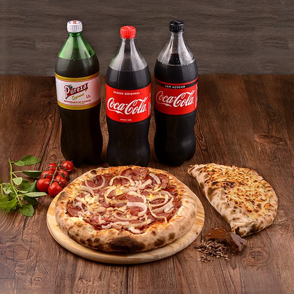COMBO TRADICIONAL + BORDA + BROTO OU CALZONE + REFRI 2L